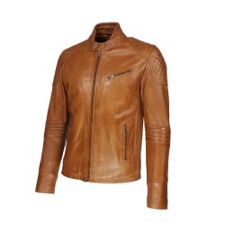 blouson homme cuir style motard prama vue de tiers