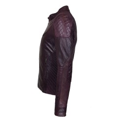 blouson homme cuir style motard mega vue de cote