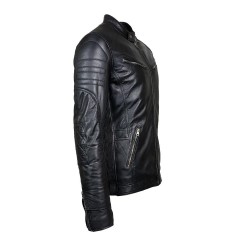 blouson cuir style motard montana vue de cote