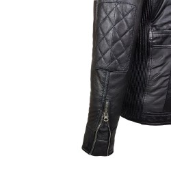 blouson cuir style motard montana vue de la manche