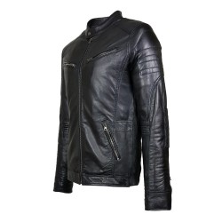 blouson cuir style motard montana vue de profil