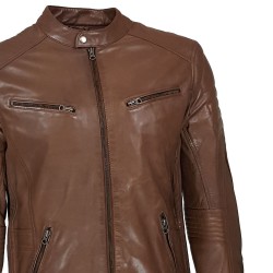 blouson homme cuir style motard montana vue de gros plan