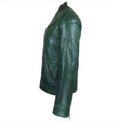 blouson homme green rock style motard vue de cote