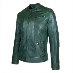 blouson homme green rock style motard vue de profil