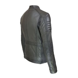 blouson homme cuir style motard delta gray vue de tiers