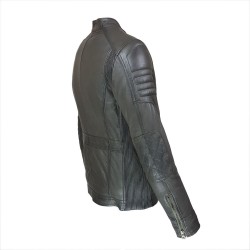 blouson homme cuir style motard delta gray vue de tiers