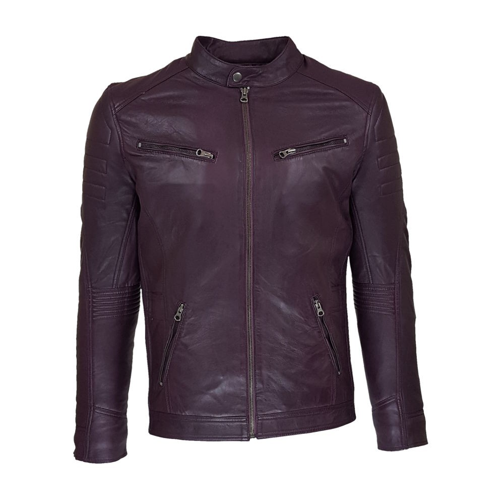 blouson homme cuir style motard nevada vue de face