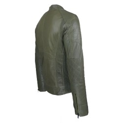 blouson cuir homme  gavroche style motard vue autre cote