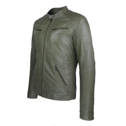 blouson cuir homme gavroche style motard vue de deux tiers