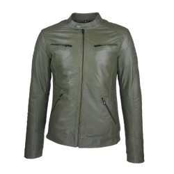 blouson cuir homme gavroche style motard vue de face