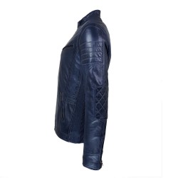 blouson homme cuir style motard delta vue de cote inverse