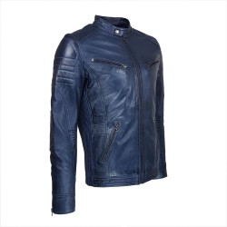 blouson homme cuir style motard delta vue de profil