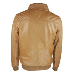 blouson-en-cuir -homme-fly-jacket -aviateur-cognac-dos-col-chemise