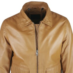 blouson-en-cuir -homme-fly-jacket -aviateur-cognac-plan-col-chemise