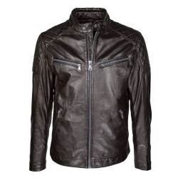 Blouson 90' Cuir SYDNEY Noir Homme