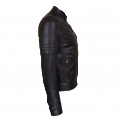 blouson cuir homme vue de profil