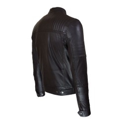 blouson cuir homme vue de trois tiers