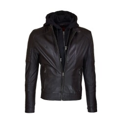 blouson cuir homme vue de face ouvert