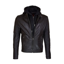 blouson cuir homme vue de face ouvert