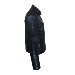 blouson homme cuir prima black vue de cote