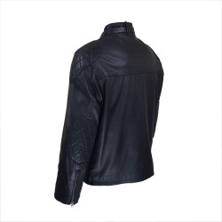 blouson homme cuir style motard alberta vue deux tiers