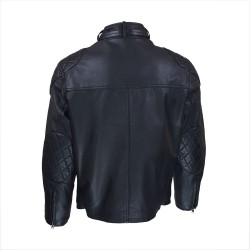 blouson homme cuir style motard alberta vue de dos