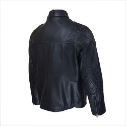 blouson homme cuir style motard alberta vue trois tiers