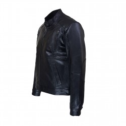 blouson homme cuir briya black vue de profil