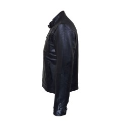 blouson homme cuir briya black vue de cote