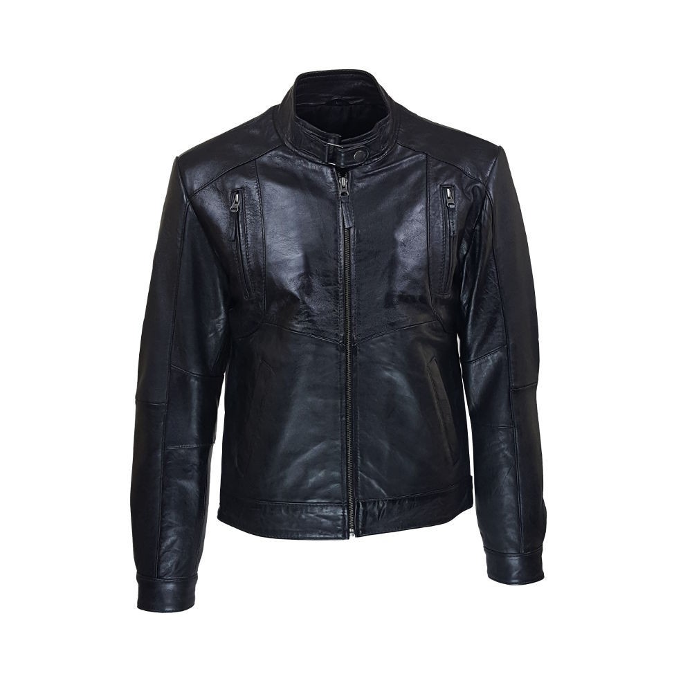 blouson homme cuir briya black vue de face