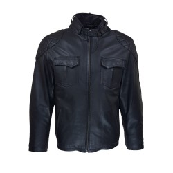 blouson homme cuir style motard alberta vue de face