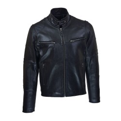 blouson homme cuir prima black vue de face