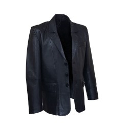 blazer homme cuir noir