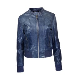 blouson femme cuir Torro Bleu