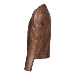 blouson homme cuir style motard palestra vue de deux tiers