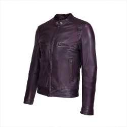 blouson homme cuir style motard borra vue de tiers