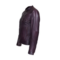 blouson homme cuir style motard borra vue de profil