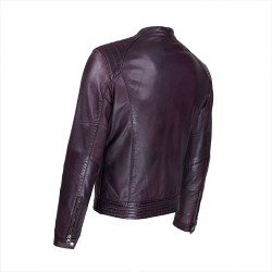 blouson homme cuir style motard borra vue de trois tiers