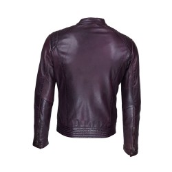 blouson homme cuir style motard borra vue de dos