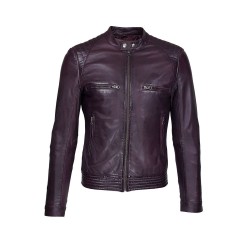 blouson homme cuir style motard borra vue de face