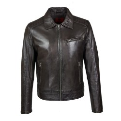 blouson homme cuir uno brown